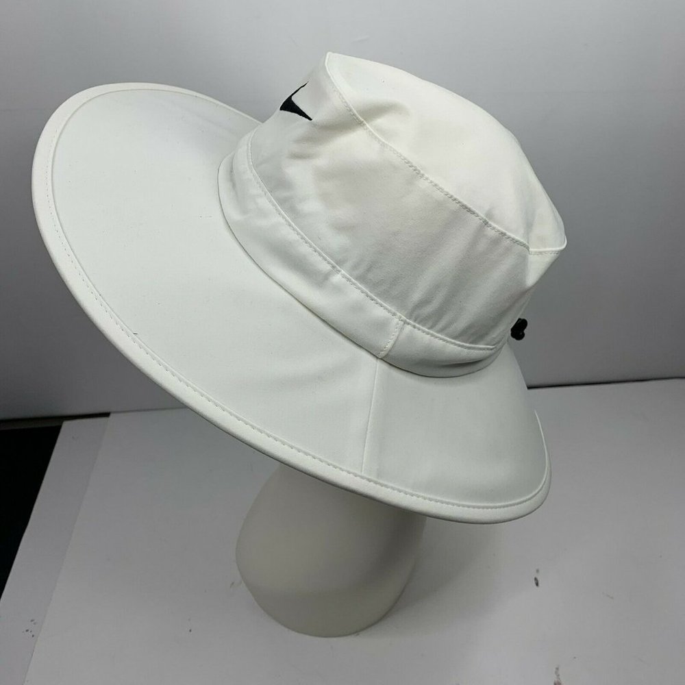 Nike Golf Dri-FIT Bucket Hat Sun Cap White Black Logo 639686-100 Men’s Size M  L - Picture 4 of 10